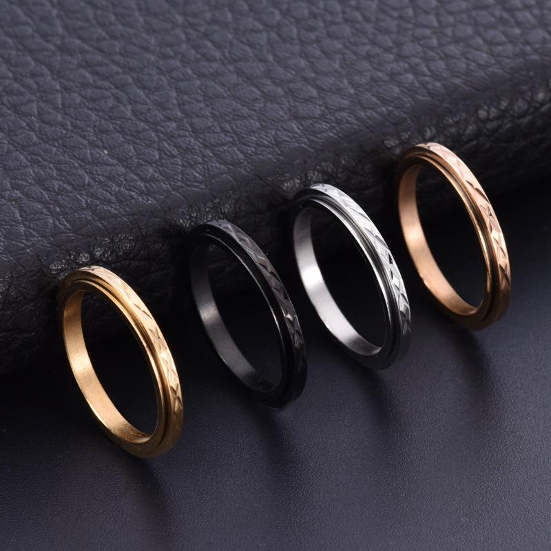 Stainless Steel Spinner Fidget Ring – Rotatable Anxiety & Stress Relief Ring for Men & Women